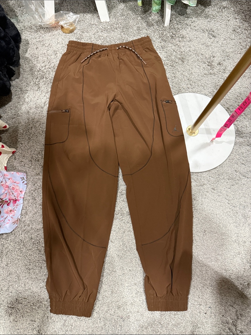 New with tags Jordan Tunnel Joggers Pants Cacao wow SMALL pockets brown fall - Picture 2 of 7